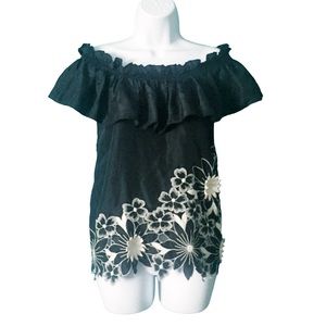 Yoana Baraschi Silk Embroidered Top Size S